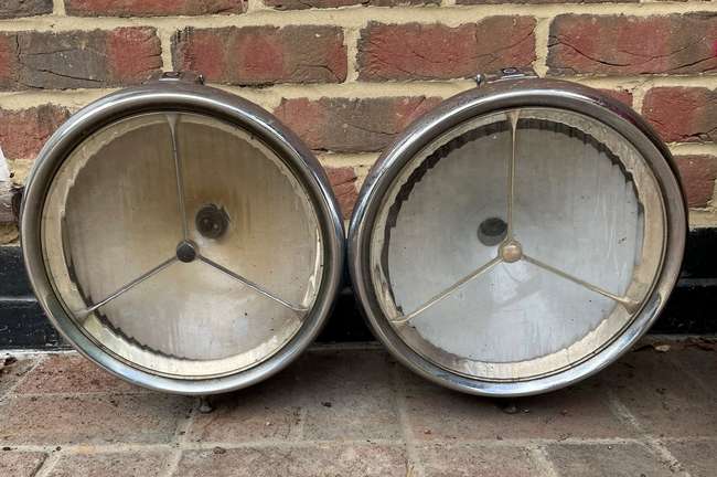 A Fine Pair of Large Lucas Electric Car Headlights-Sold