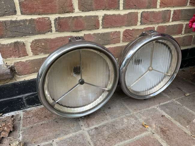 A Fine Pair of Large Lucas Electric Car Headlights-Sold
