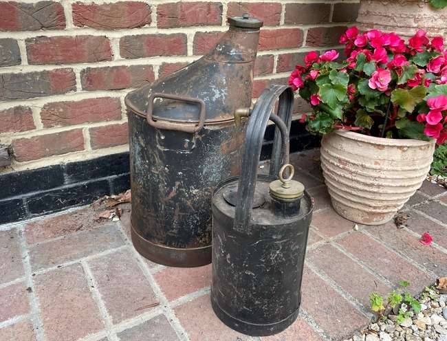 A Pair of Vintage Oil and Fuel Dispensers-Sold