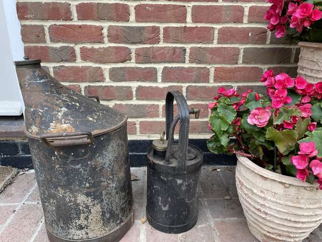 A Pair of Vintage Oil and Fuel Dispensers-Sold