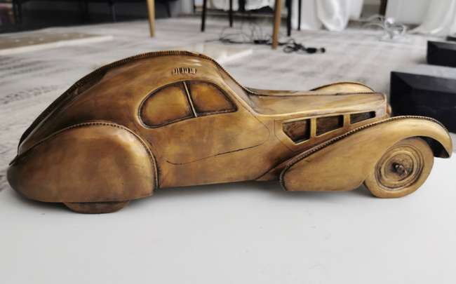 Bugatti Atlantic Type 57SC - Brass Sculpture by Phillip Dutt-Auction Lot