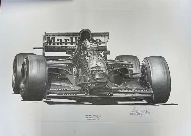 Gerhard Berger at the 1994 Monaco Grand Prix driving his Fer-Sold