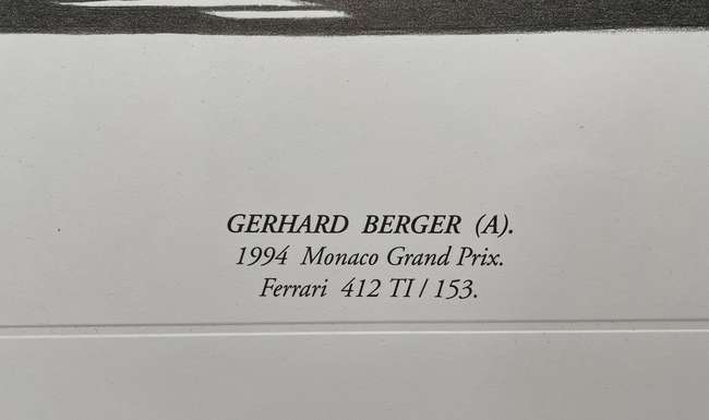Gerhard Berger at the 1994 Monaco Grand Prix driving his Fer-Sold