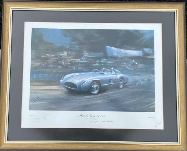 Moss and Jenks 1955 Mille Miglia Print by Frank Wooton-Sold