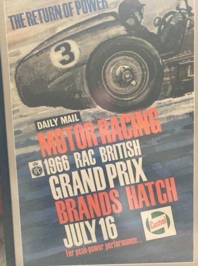 1966 RAC British Grand Prix Promotional Poster-Sold