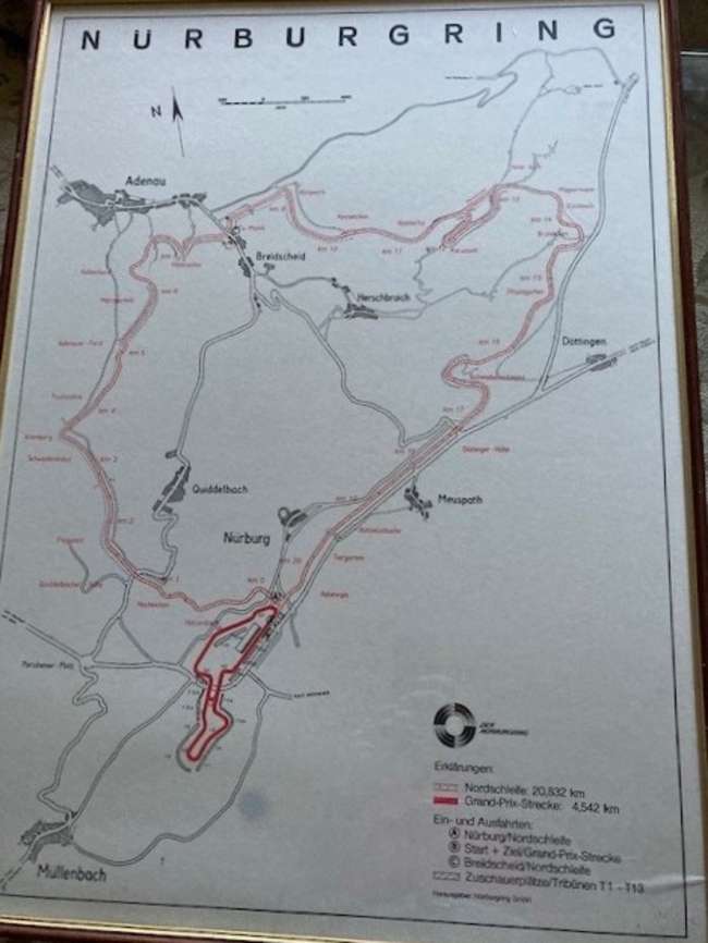 Historic Map of the Nurburgring-Nordschleife Circuit-Sold