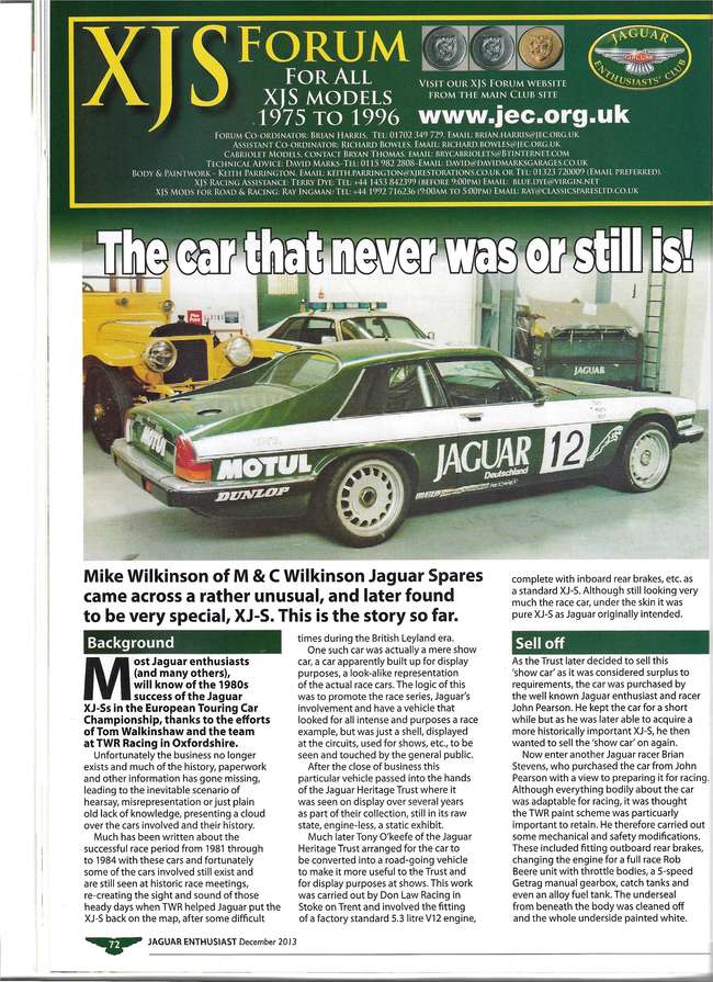 1982 Jaguar TWR XJS FIA Touring Car to 'Group A' specificati-Auction Lot