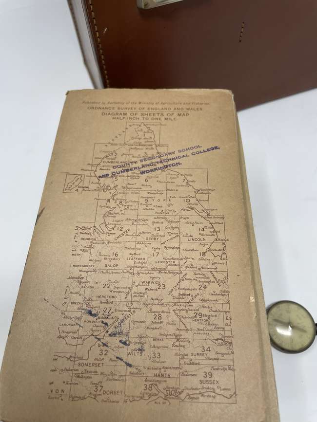 A Cased Set of Ordnance Survey Road Maps c1920s-Sold