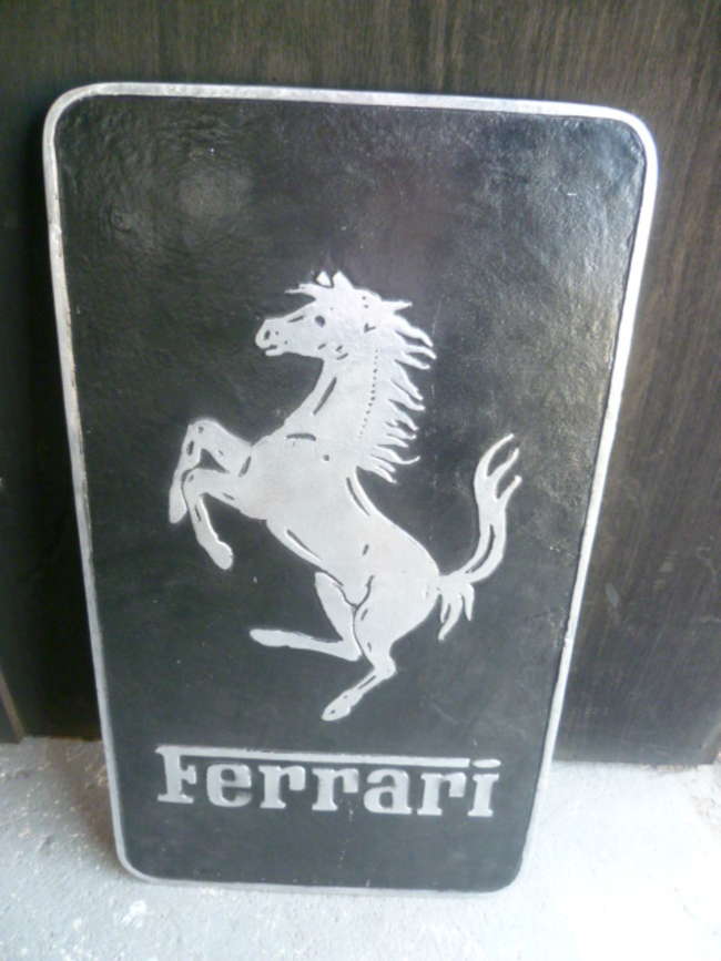 Large Cast and Embossed Sign featuring a Cavallino Rampante-Sold