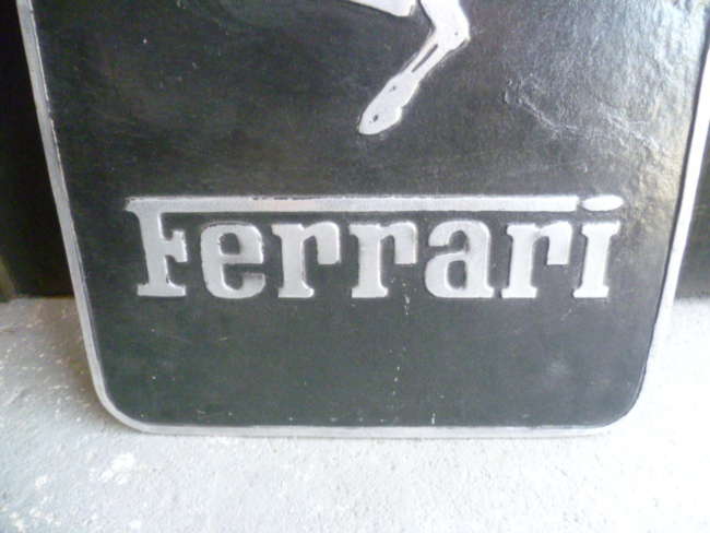 Large Cast and Embossed Sign featuring a Cavallino Rampante-Sold