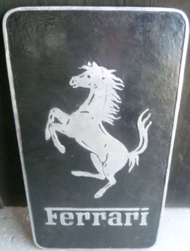 Large Cast and Embossed Sign featuring a Cavallino Rampante-Sold