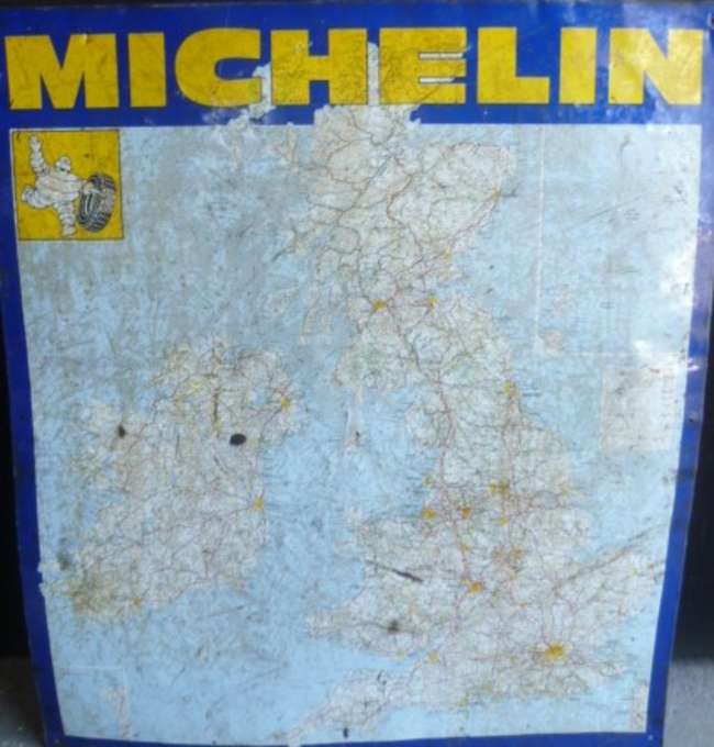 Original Michelin Metal Map of Great Britain-Sold