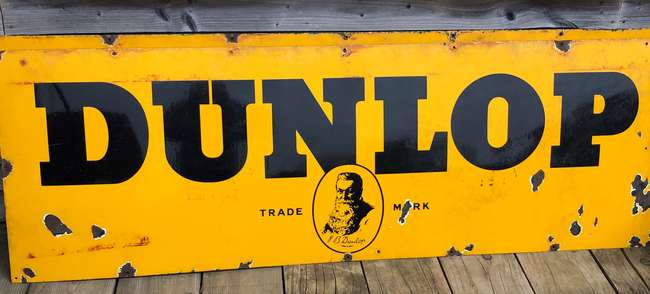 Large Landscape Dunlop Enamel Sign-Sold