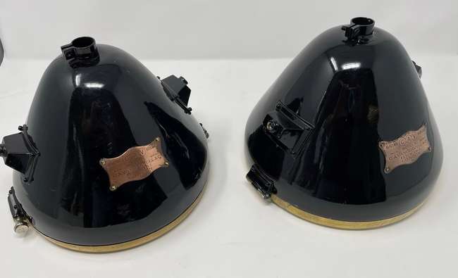 A Pair Of Cav Model E Brass Electric Headlamps*-Auction Lot