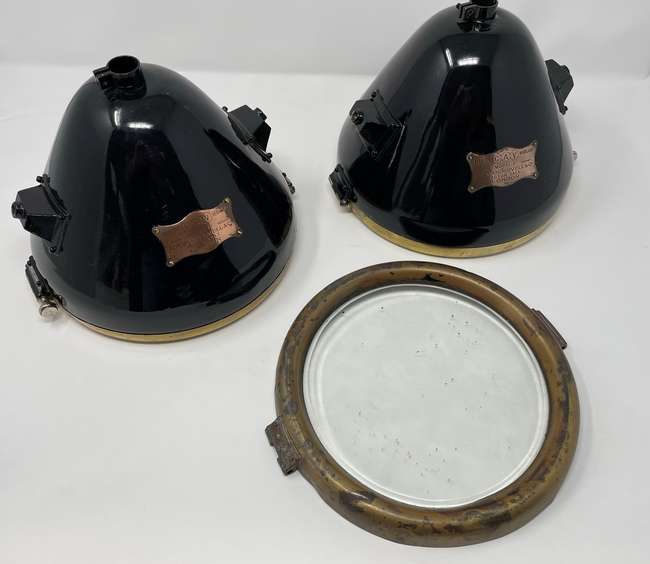A Pair Of Cav Model E Brass Electric Headlamps*-Auction Lot