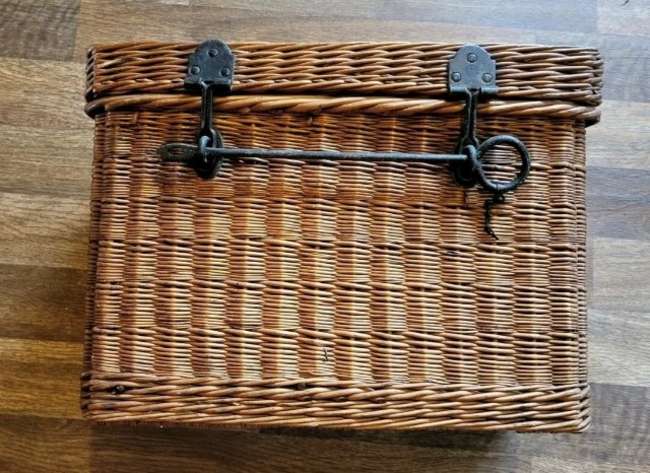 A Superb Vintage Wicker Automotive Picnic Case -Sold