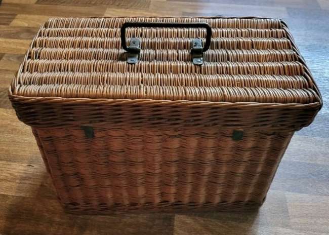 A Superb Vintage Wicker Automotive Picnic Case -Sold