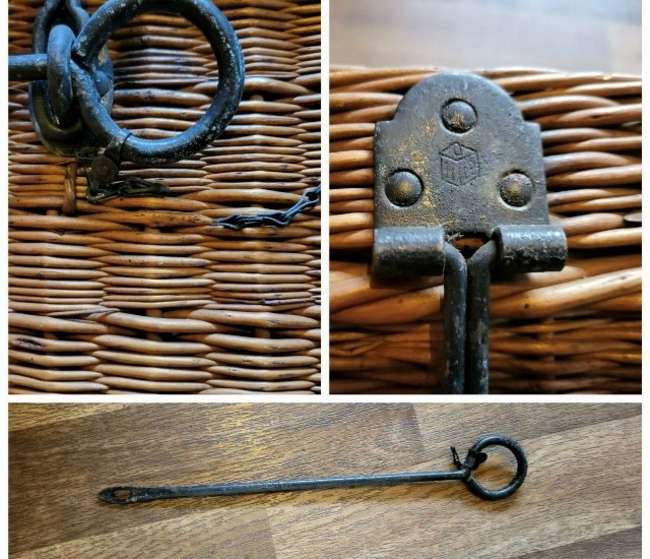 A Superb Vintage Wicker Automotive Picnic Case -Sold
