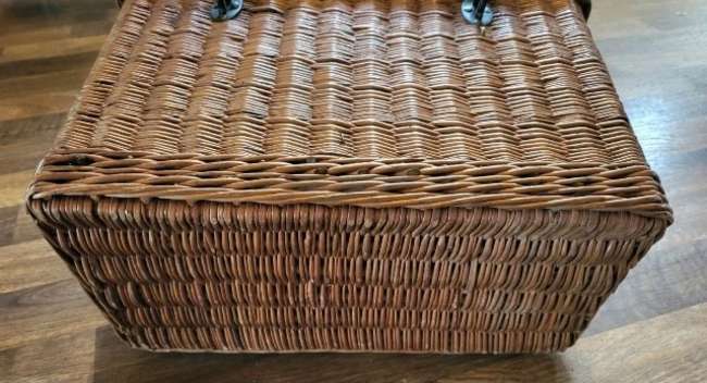 A Superb Vintage Wicker Automotive Picnic Case -Sold