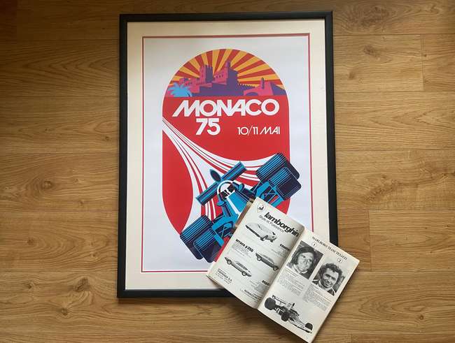 Framed '1975 Monaco Grand Prix' Poster with Original Officia-Sold