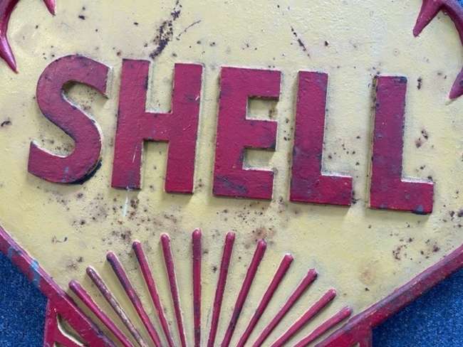 Incredibly Rare 1930s Original Cast Shell Sign-Auction Lot