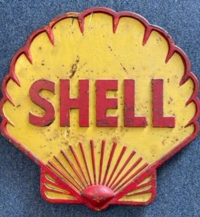 Incredibly Rare 1930s Original Cast Shell Sign-Auction Lot
