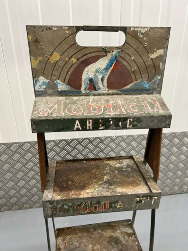 Very Rare c1930s Mobiloil Arctic Oil Metal Display Stand -Auction Lot
