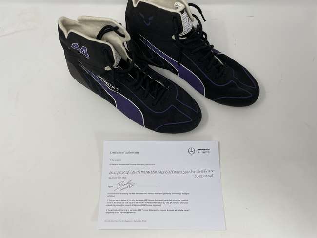 Charity Lot: Lewis Hamilton's Race Boots worn at the Imola 2-Sold