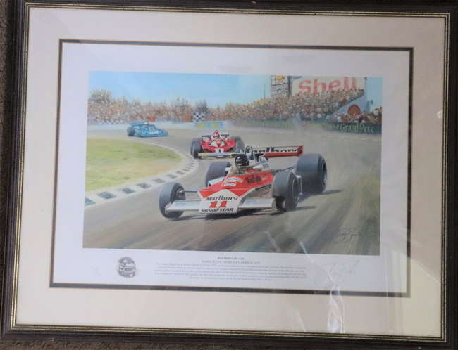 1967 Jim Clark and 1976 James Hunt Limited-Edition Prints-Sold