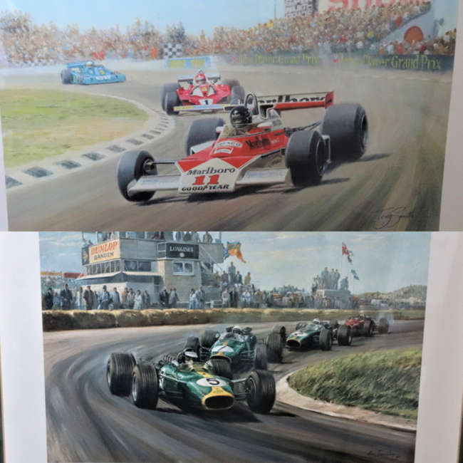 1967 Jim Clark and 1976 James Hunt Limited-Edition Prints-Sold