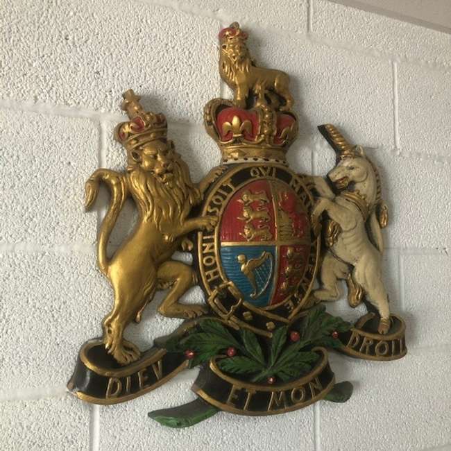 A Beautiful and Contemporary Wall-Mounted 'Royal' Coat of Ar-Sold