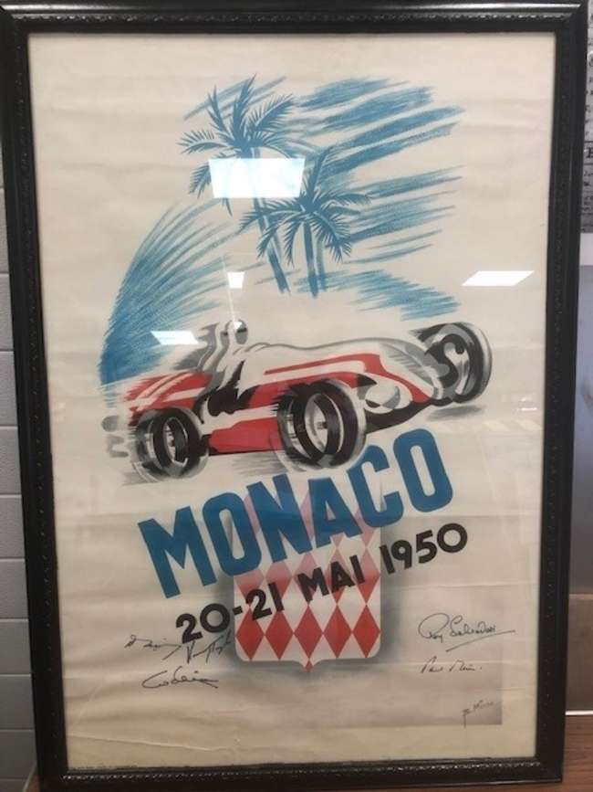 An Original Monaco Grand Prix Poster dated 20th/21st May 195-Sold