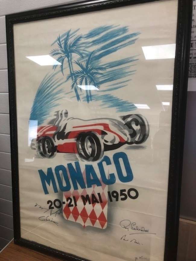An Original Monaco Grand Prix Poster dated 20th/21st May 195-Sold