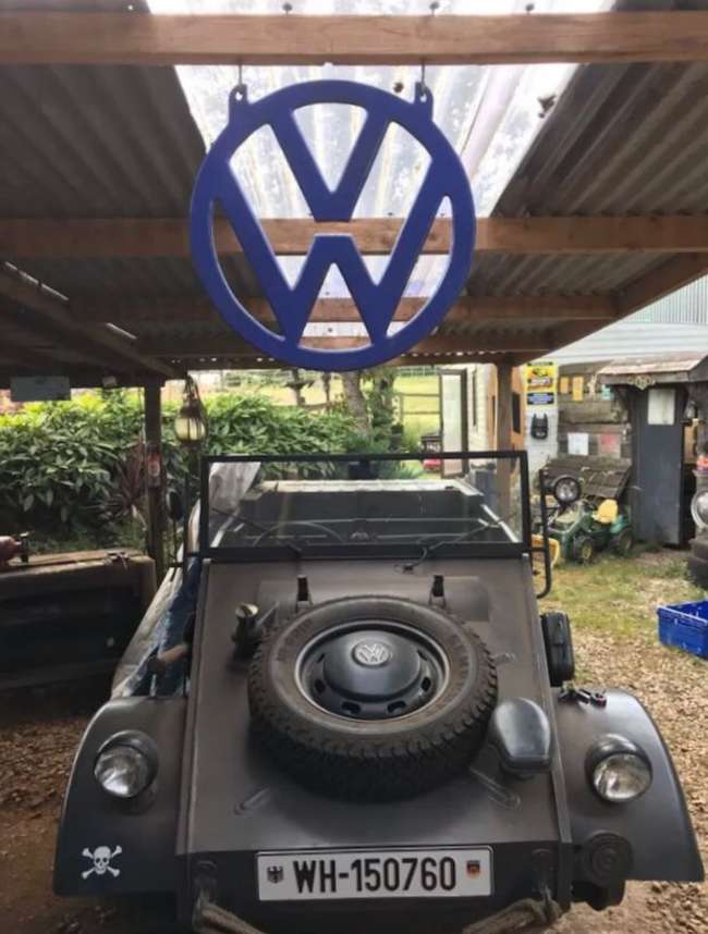 An Original and Highly Rare Volkswagen Circular Cast Metal W-Sold