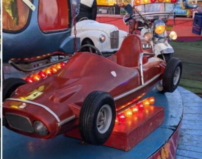 A Superb Fairground Ride Childs Static 'Racing Car' c1960s-Sold