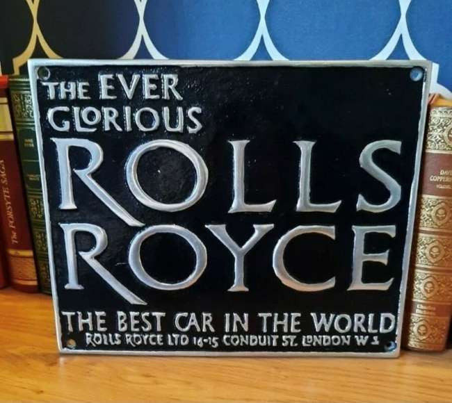 A Contemporary Wall Sign, ‘The Ever Glorious Rolls-Royce'. -Sold