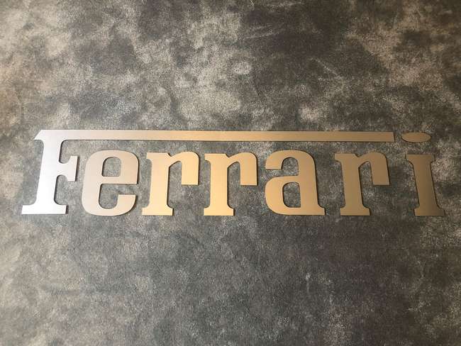 A Custom-Made Ferrari-Style Garage Wall Sign-Sold