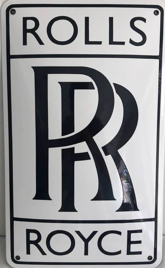 A Large Rolls-Royce style Enamel Wall Sign-Sold