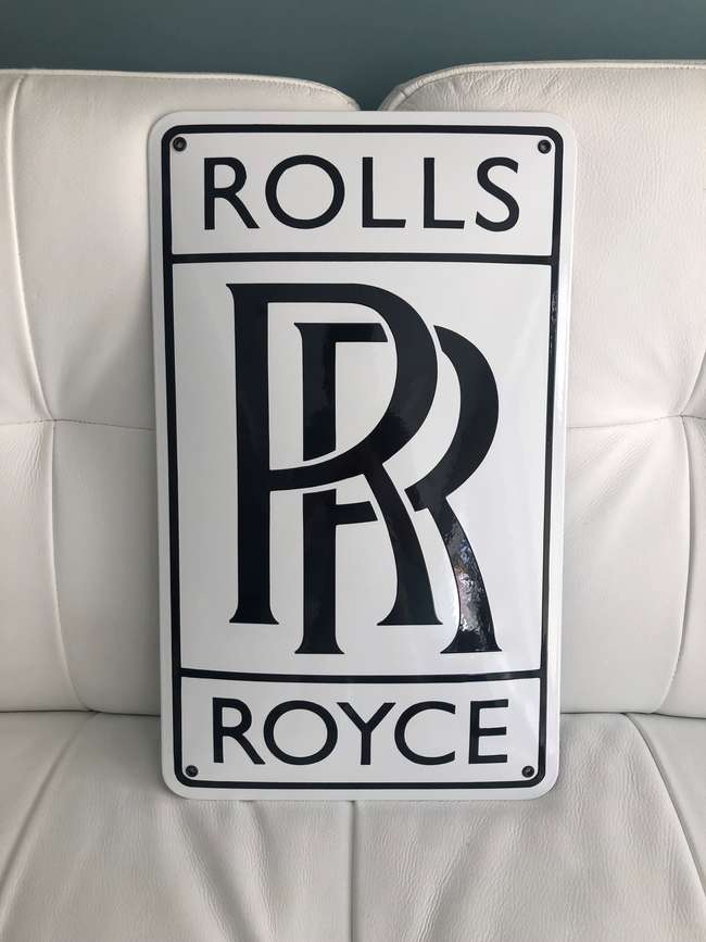 A Large Rolls-Royce style Enamel Wall Sign-Sold