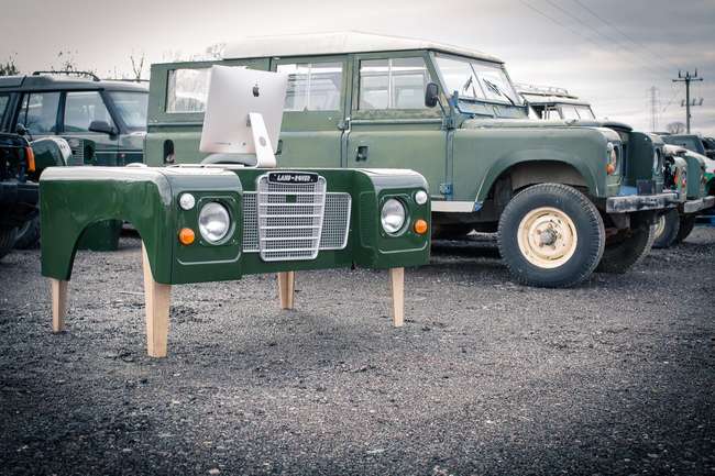 1978 Land Rover Desk in Bronze Green with Tan Leather Desk S-Auction Lot