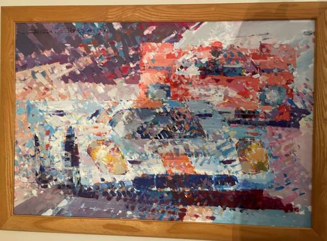 Gulf Porsche 917K at Spa in 1970 Original Painting by Dexter-Sold