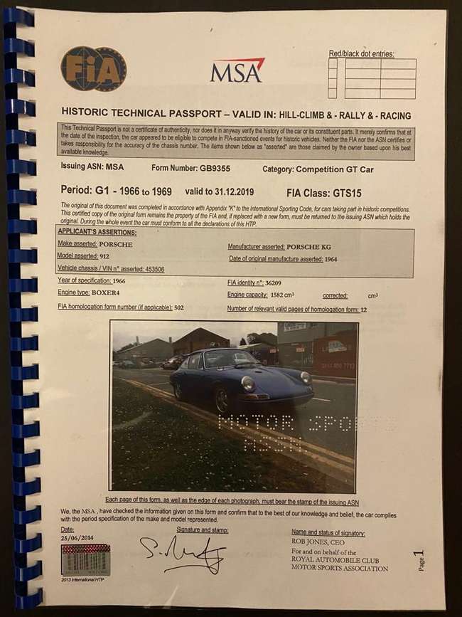 1965 Porsche 912 SWB-Sold