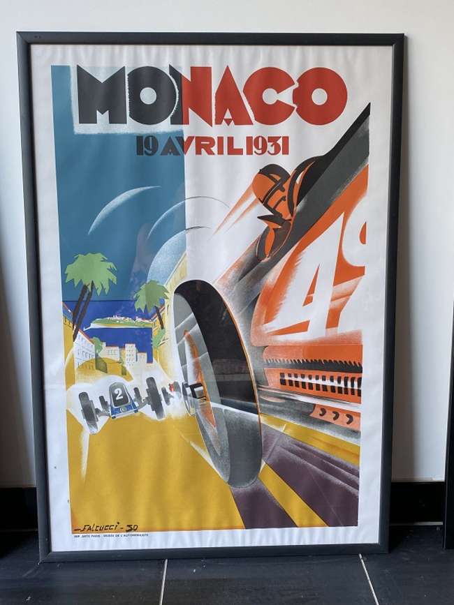 Four 1930s Monaco Grand Prix Reproduction Posters-Sold