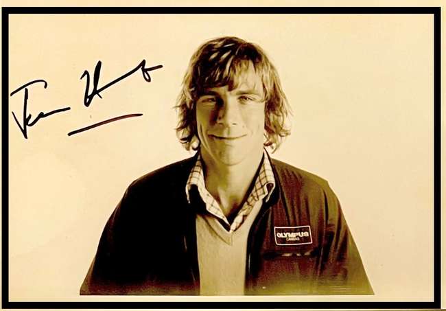 A Rare Original James Hunt Signed Monochromatic Photo -Sold