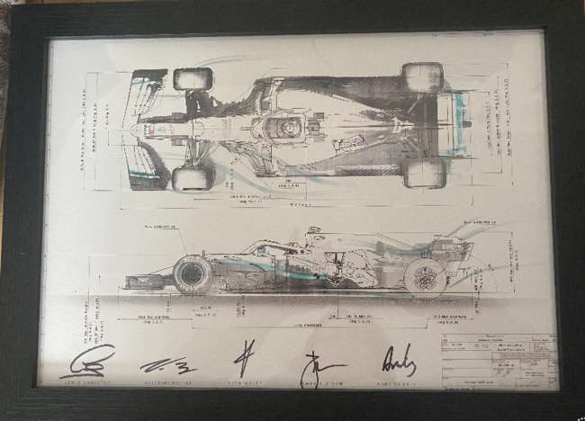 Mercedes F1 2019 Specification Technical Drawing with C0A-Sold
