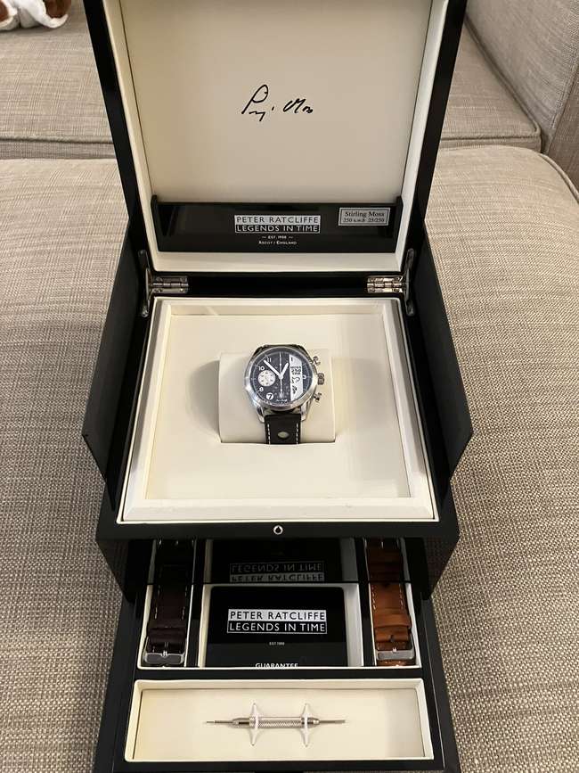 Hand Signed Stirling Moss Ferrari 250 SWB Chronograph-Auction Lot