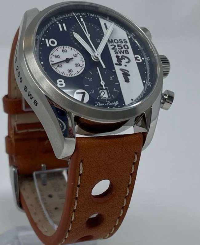 Hand Signed Stirling Moss Ferrari 250 SWB Chronograph-Auction Lot