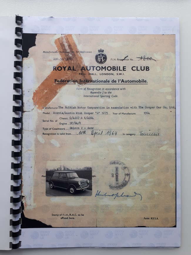 1965 Austin Mini Cooper S Mk 1 (1,275cc)-Sold