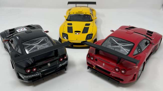 Iconic Auctioneers | A Trio of 1:18th Scale Ferrari 575 GTCs by Kyosho