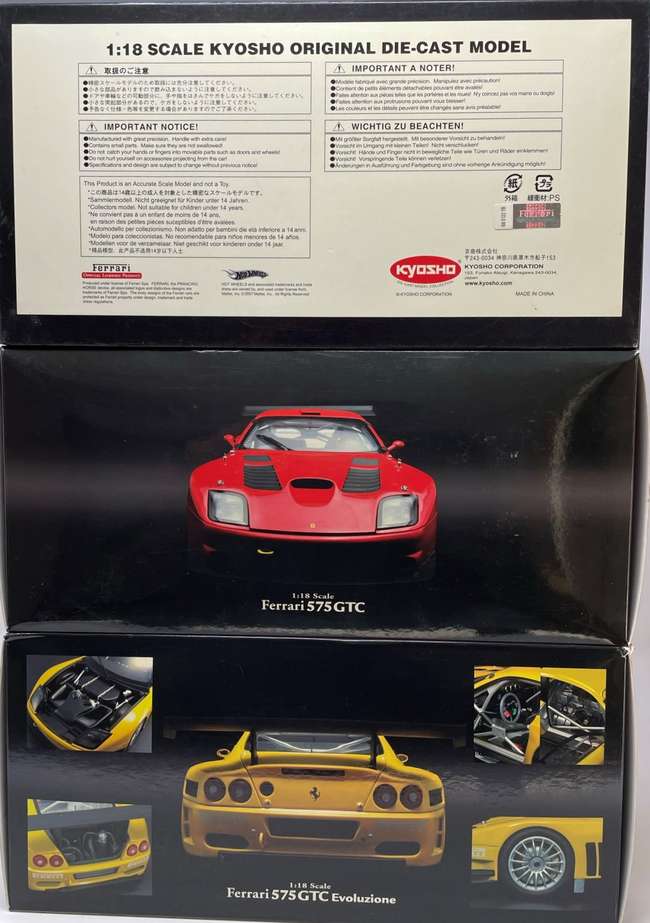 A Trio of 1:18th Scale Ferrari 575 GTCs by Kyosho  